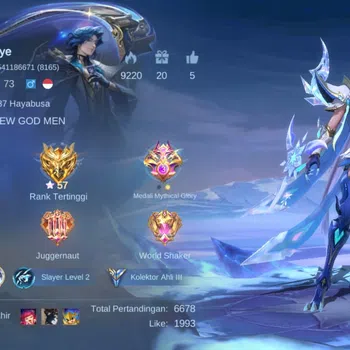 Mobile Legends: Bang Bang Accounts High Rank MLBB SKIN 182 | MAX HERO| MAX EMBLEM| EX GLORY *57,EPIC GUSION, GROCK