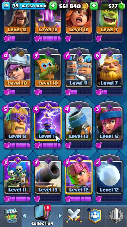 Clash Royale Accounts Midgame Lv 39|Trophy 8156|KTL 13|Limited Skin|Total Card 121| 2 HERO,9 EVO,8 Camps 21 Legend 33 Epic 5