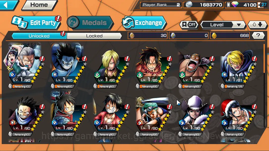 One Piece Bounty Rush Accounts Global|Android Only|Ready Gacha|RainbowDiamond 410 image 3