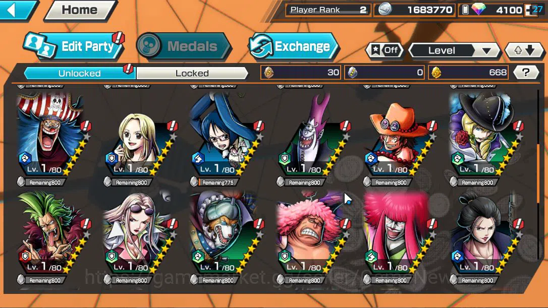 One Piece Bounty Rush Accounts Global|Android Only|Ready Gacha|RainbowDiamond 410 image 4