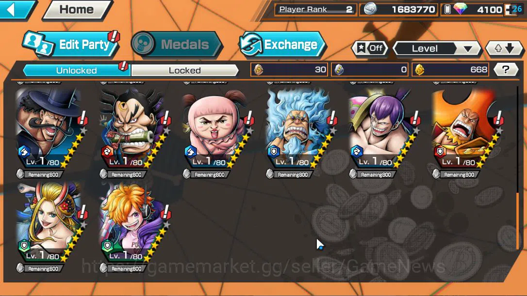 One Piece Bounty Rush Accounts Global|Android Only|Ready Gacha|RainbowDiamond 410 image 5