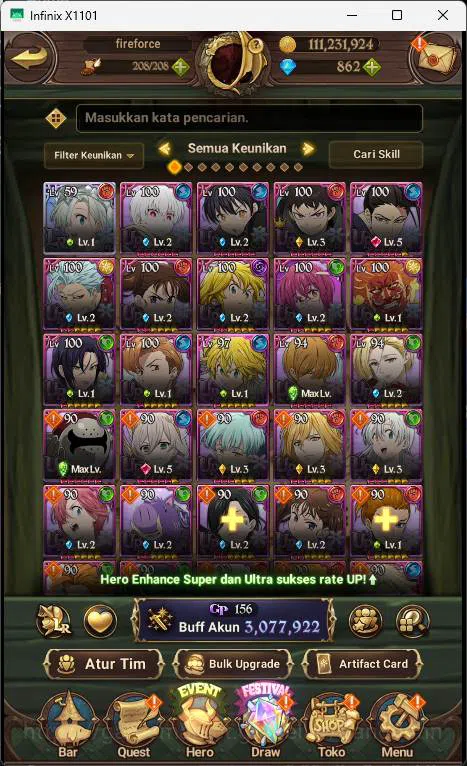 The Seven Deadly Sins: Grand Cross Accounts ASIA| 3.07M CC | 1LR Ekizabeth| UR Salos, Merlin&E image 9