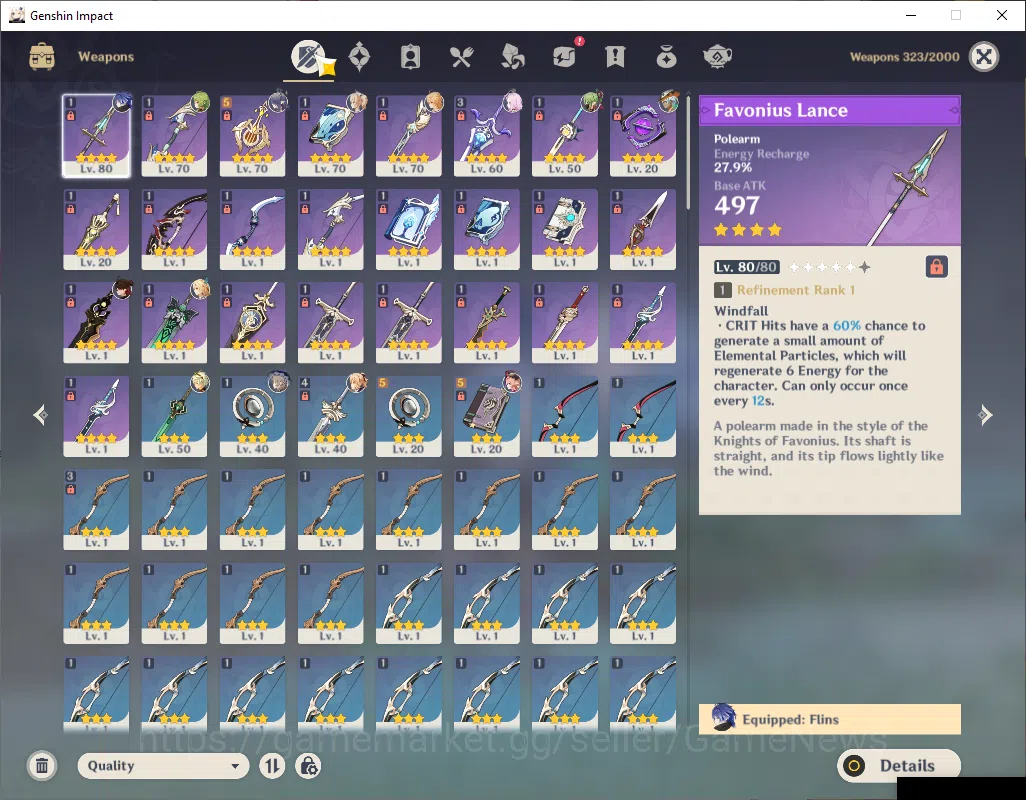 Genshin Impact Accounts ASIA|AR 48|2 Limited+21(*4Character)|Flins,Lauma|M image 11