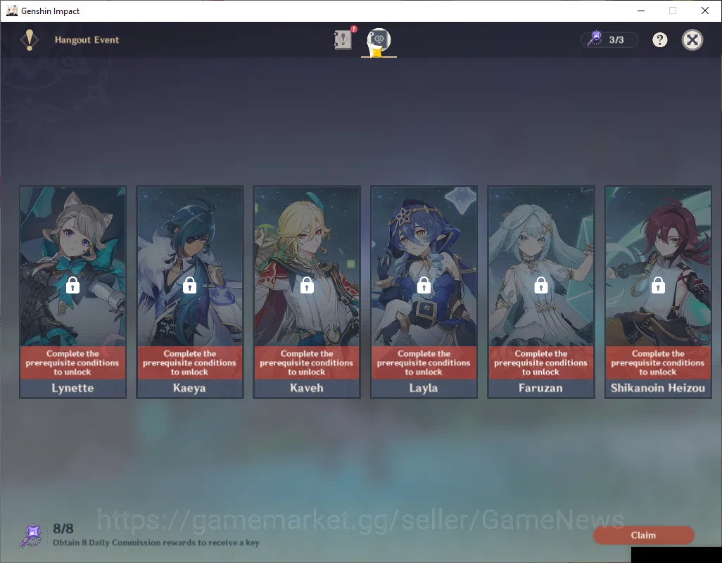 Genshin Impact Accounts ASIA|AR 48|2 Limited+21(*4Character)|Flins,Lauma|M image 3