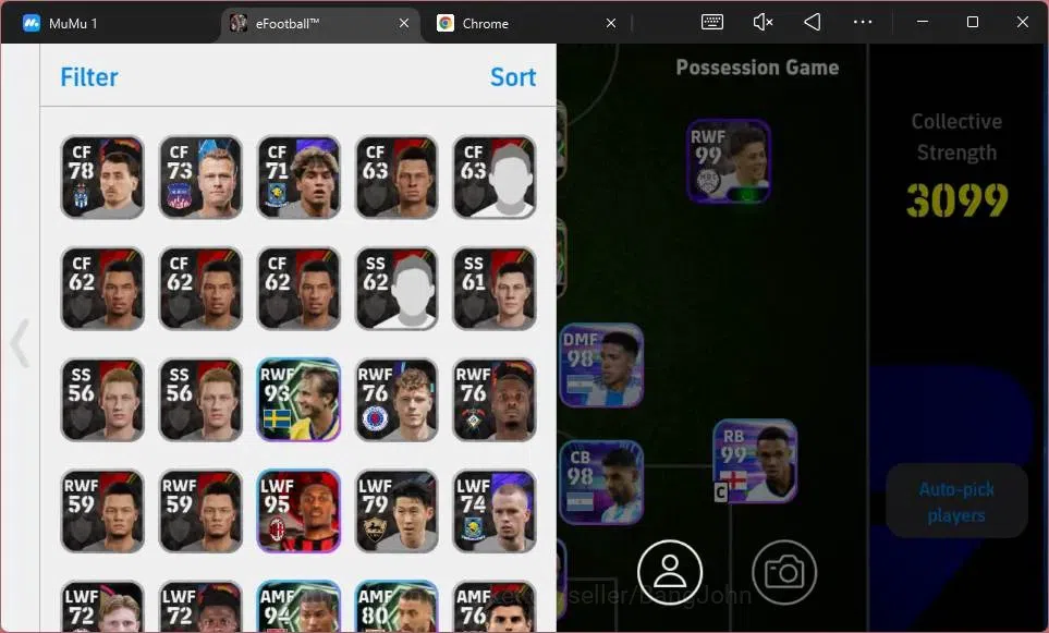 eFootball Accounts ANDROID|PW 3099|E-BT Eden Hazard|Epc Steven Gerrar image 3