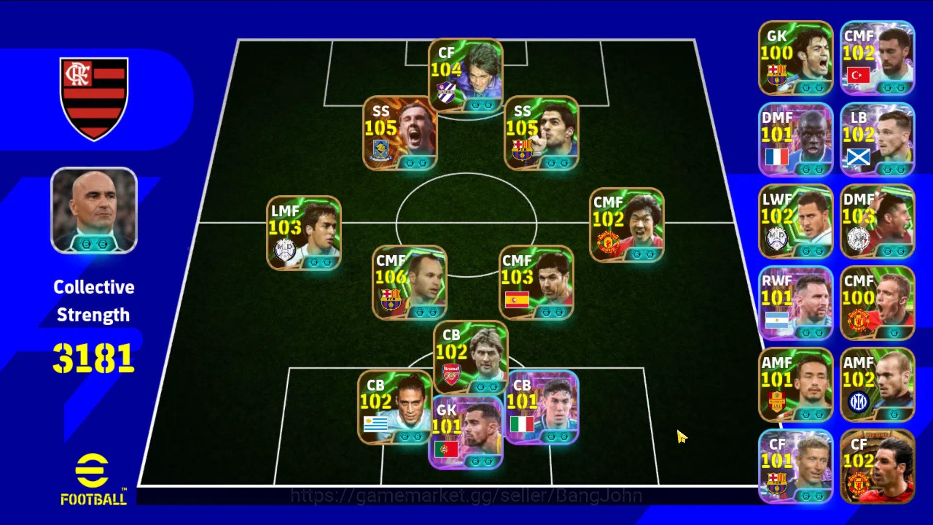 eFootball Accounts Android pwr 3181 | cole palmer bigtime, suarez epi image 1