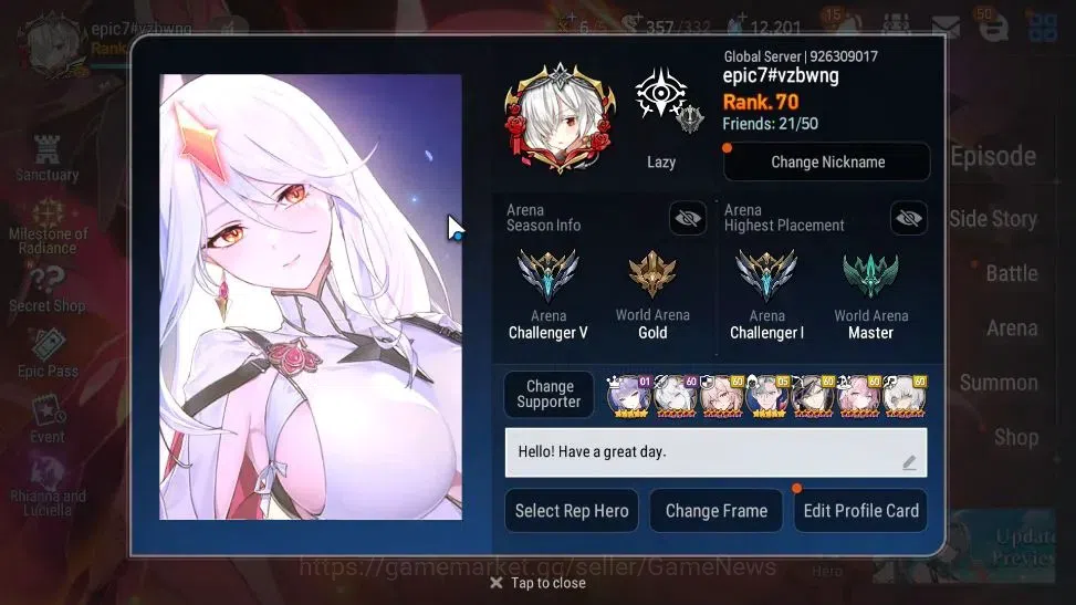 Epic Seven Accounts GLOBA Verif|24 ML(LOTScales,Salome,BArunka,GenRas, image 2