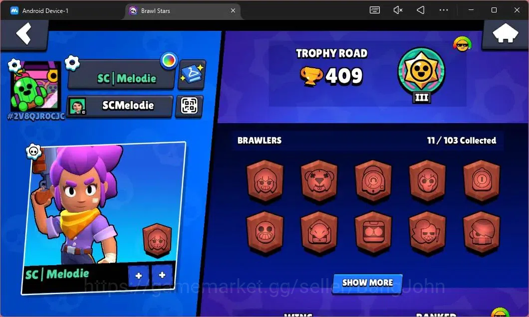 Brawl Stars Accounts Global | 409 Thropy|11 Brawler|1 Max Hypercharge ( image 2