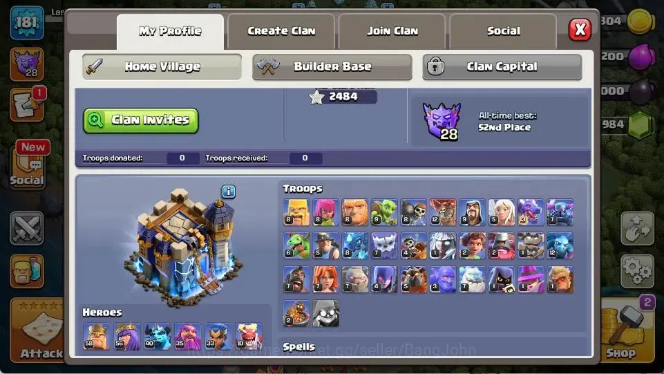 Clash of Clans Accounts Global | TH 18-BH 10 | LVL 181 | AQ 56 ,MP 40 ,GW image 1