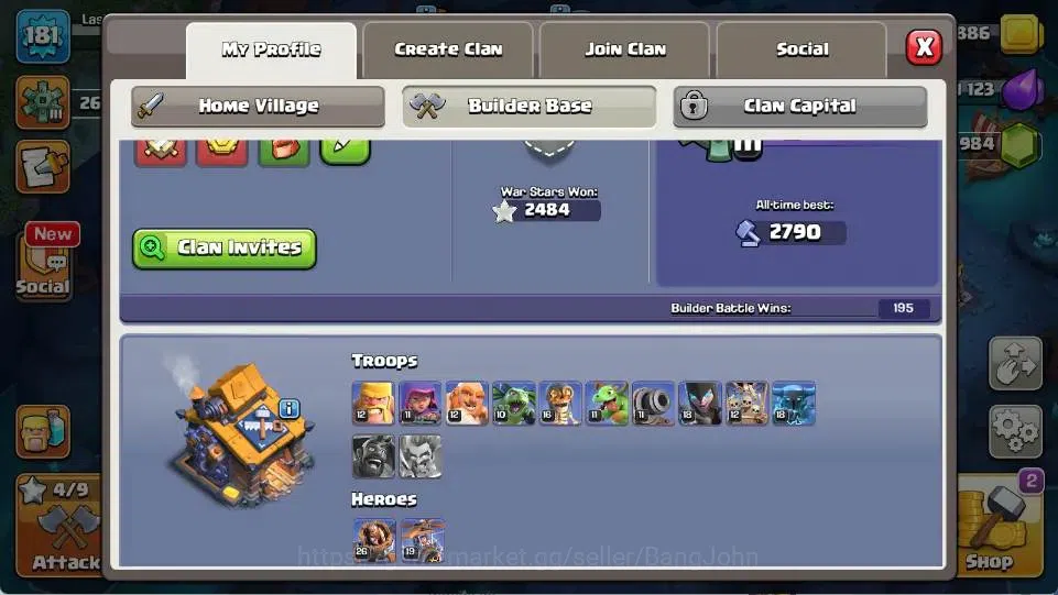 Clash of Clans Accounts Global | TH 18-BH 10 | LVL 181 | AQ 56 ,MP 40 ,GW image 15