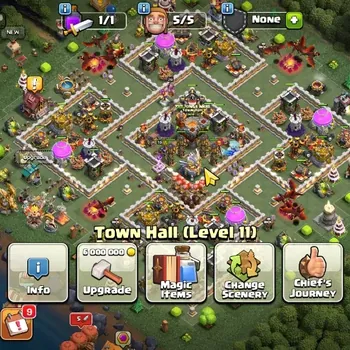 Clash of Clans Accounts High-End LV 98|TH 11 MAX|HH 5|Limited Skin|BK 50,AQ 50,MP 30,GW 20|BM 13|CN ON|Protect OFF|Take