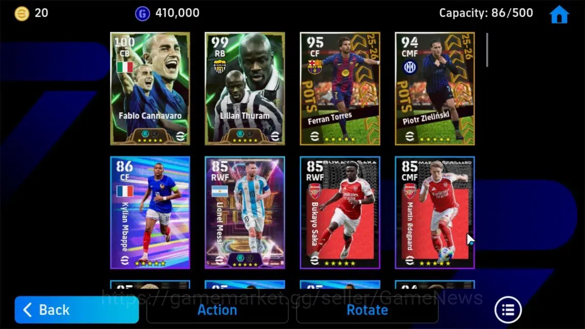 eFootball Accounts Android|Fabio Cannavaro,Lilian Thuram,L Messi,Phil image 11