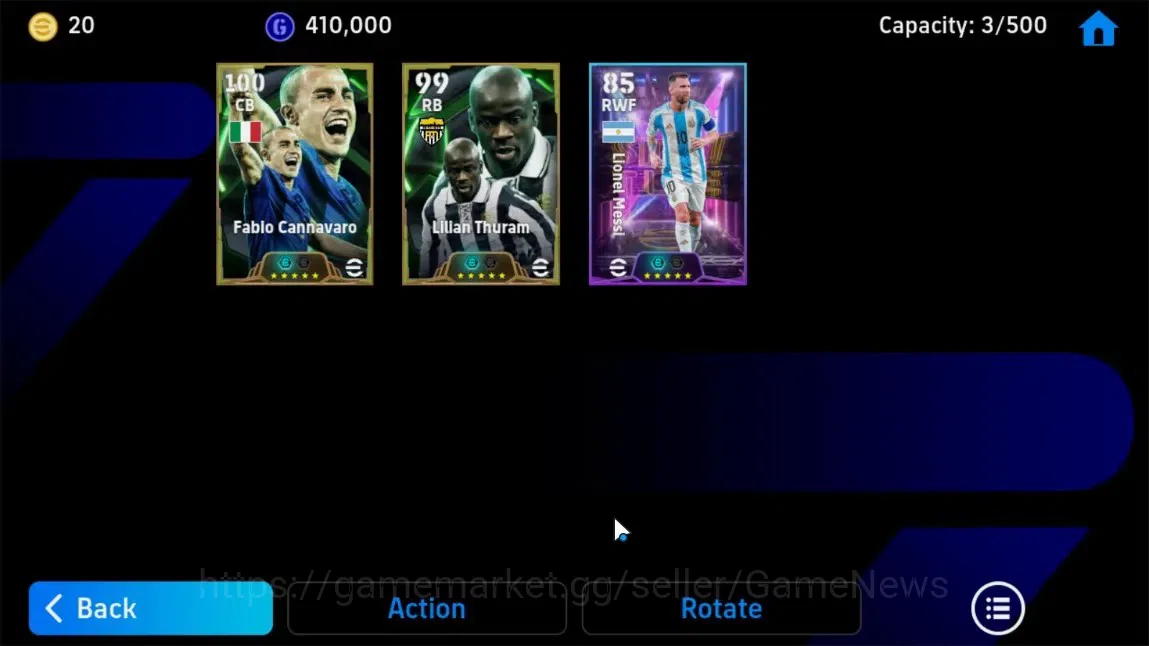 eFootball Accounts Android|Fabio Cannavaro,Lilian Thuram,L Messi,Phil image 4