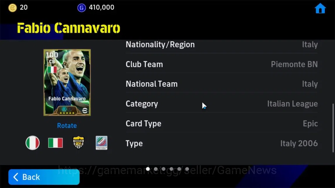 eFootball Accounts Android|Fabio Cannavaro,Lilian Thuram,L Messi,Phil image 5