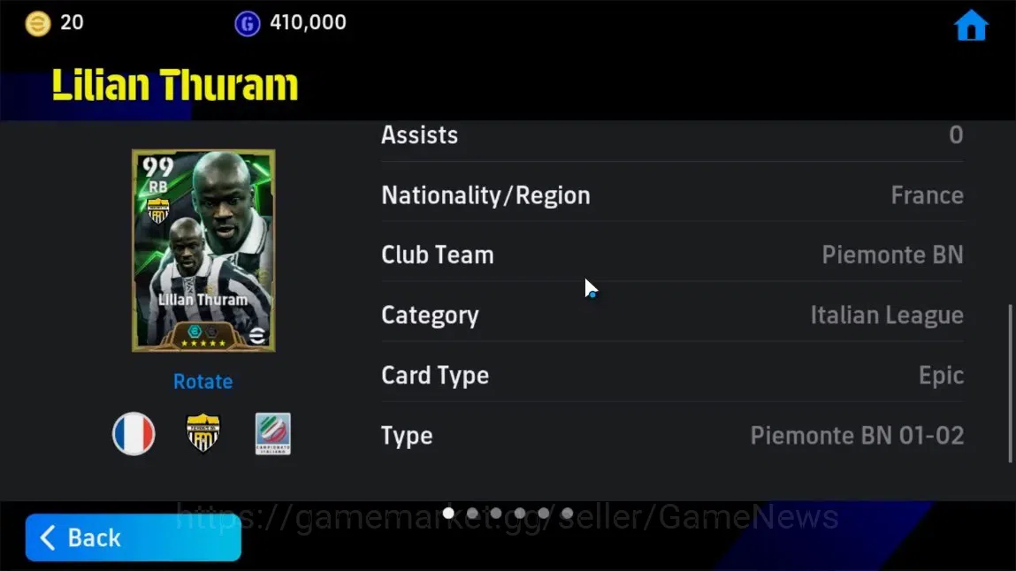 eFootball Accounts Android|Fabio Cannavaro,Lilian Thuram,L Messi,Phil image 7