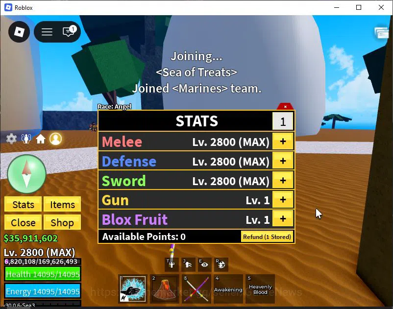 Roblox Accounts Blox Fruit|Lv 2800|Angel V4|2 Myth WP(Hollow Scyth image 1