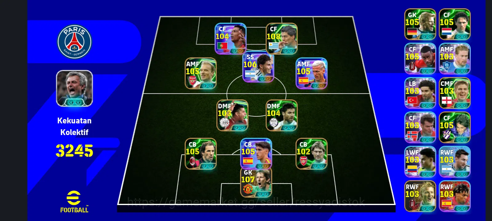 eFootball Accounts Legends & Iconic Players EFOOTBALL COLLECTIVE 3245+ | 4 MANAGER BOOSTER,DREAM TEAM,GG SQUAD,STARTER FOR 1