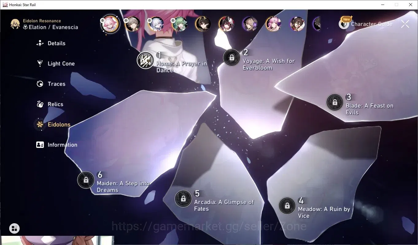 Honkai Star Rail Accounts End Game ASIA|Evanescia L70+Sig LC L70|Huohuo L70|Yao Guang L70|Eternity L70|10x 5*Char|7x 9