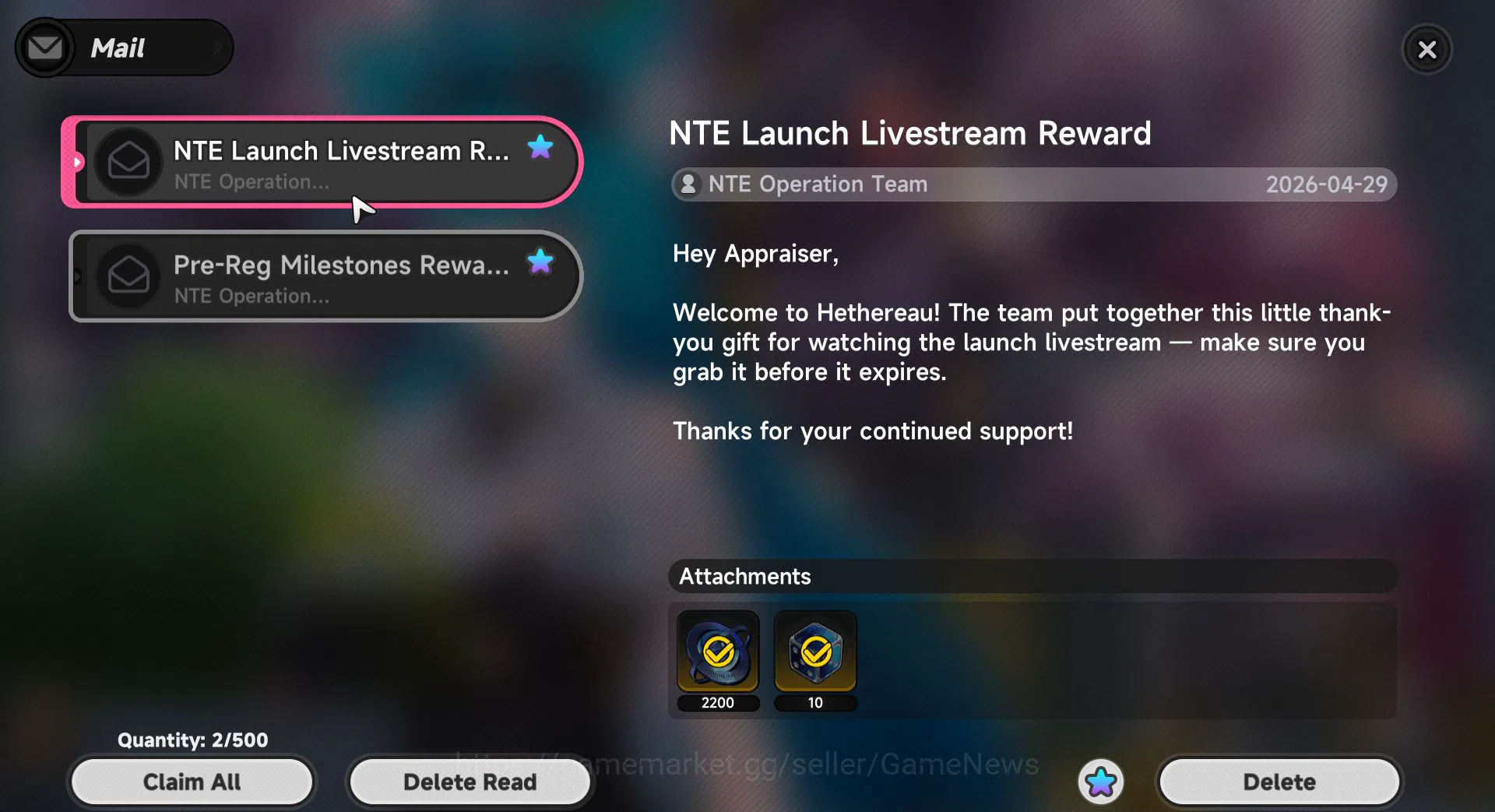 Neverness to Everness Accounts NA HL 3 | Fresh Starter SSR Nanally + 5 SR | Code image 5