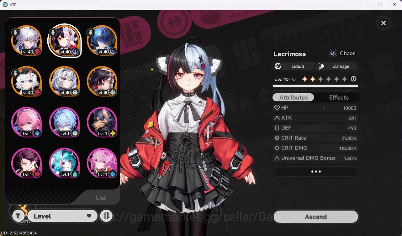 Neverness to Everness Accounts SEA | Hunter Lv 26 | 5 S-Class (Lacrimosa A1+Sign, image 2