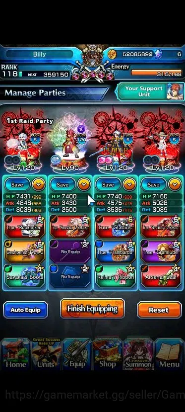Grand Summoners Accounts Global|Rank 118|27 Ascend+9 TW|(Roy,Emiya,Chloe,Ub image 3
