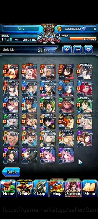Grand Summoners Accounts Global|Rank 118|27 Ascend+9 TW|(Roy,Emiya,Chloe,Ub image 4