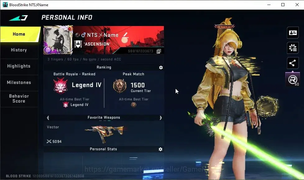 Blood Strike Accounts ASIA|2 ETERNAL[KATYA-Glint,DEagle-Scorpius]|2 ULTR image 2