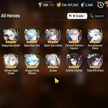 Epic Seven Accounts High-End GLOBAL UnVerif|NewEra|10 ML(TR Elvira,AB Vildred,EM Ilynav,Straze,etc)+AUBE,AB