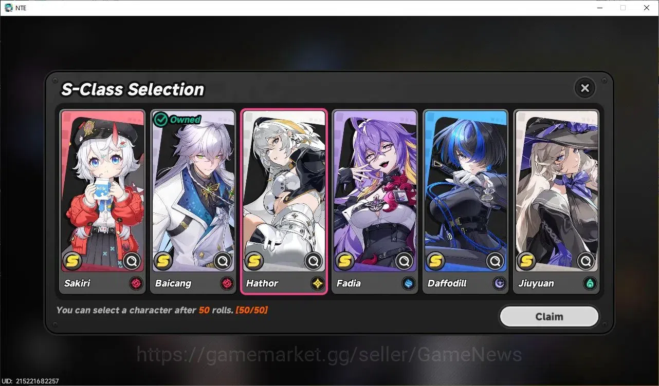 Neverness to Everness Accounts GLOBAL NA |HL 7|3 S-Class 2 Limited|Shinku + Signature, Hotori, Baicang|3 Selector On|Orchid 10
