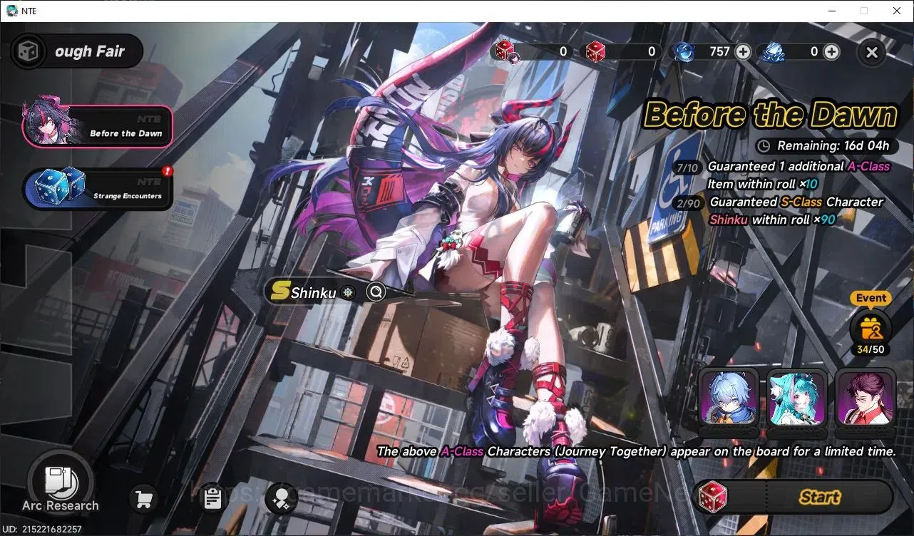 Neverness to Everness Accounts GLOBAL NA |HL 7|3 S-Class 2 Limited|Shinku + Signature, Hotori, Baicang|3 Selector On|Orchid 7