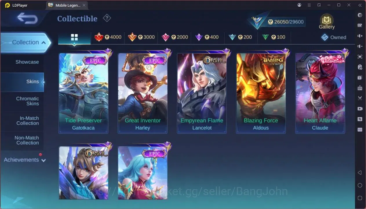 Mobile Legends: Bang Bang Accounts GLOBAL Hero 93 Skin 119|Luckybox gatotkaca,change| image 2