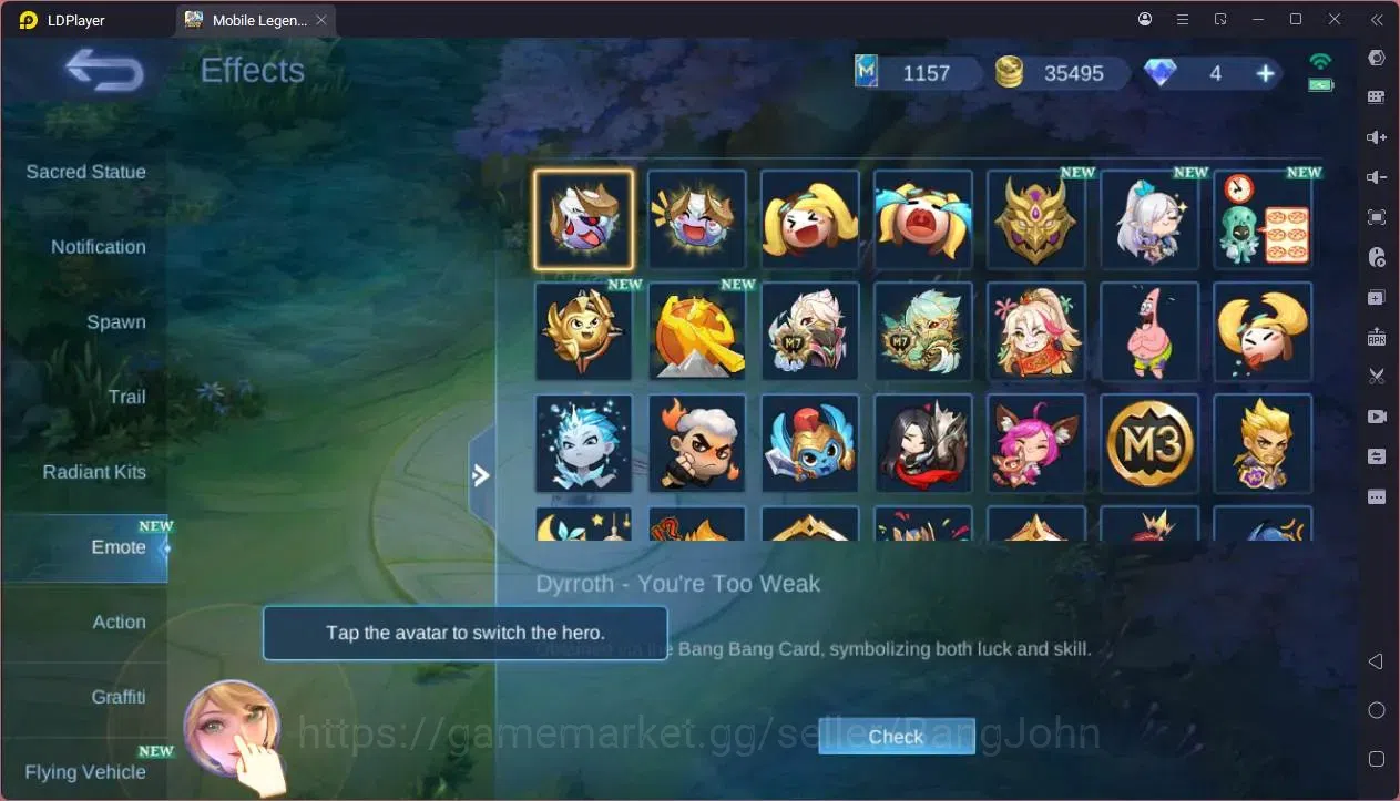 Mobile Legends: Bang Bang Accounts GLOBAL Hero 93 Skin 119|Luckybox gatotkaca,change| image 6