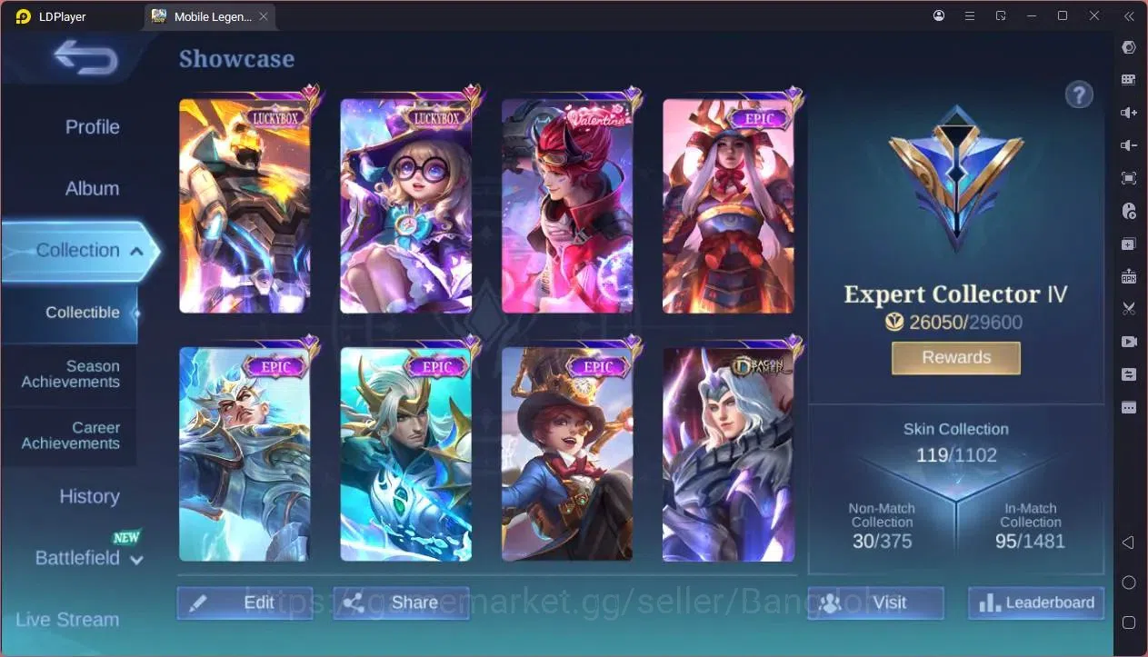 Mobile Legends: Bang Bang Accounts GLOBAL Hero 93 Skin 119|Luckybox gatotkaca,change| image 9