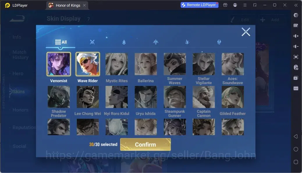 Honor of Kings Accounts Rare Skin Global |113H 244S|1Limbo|1LNY|GM 11