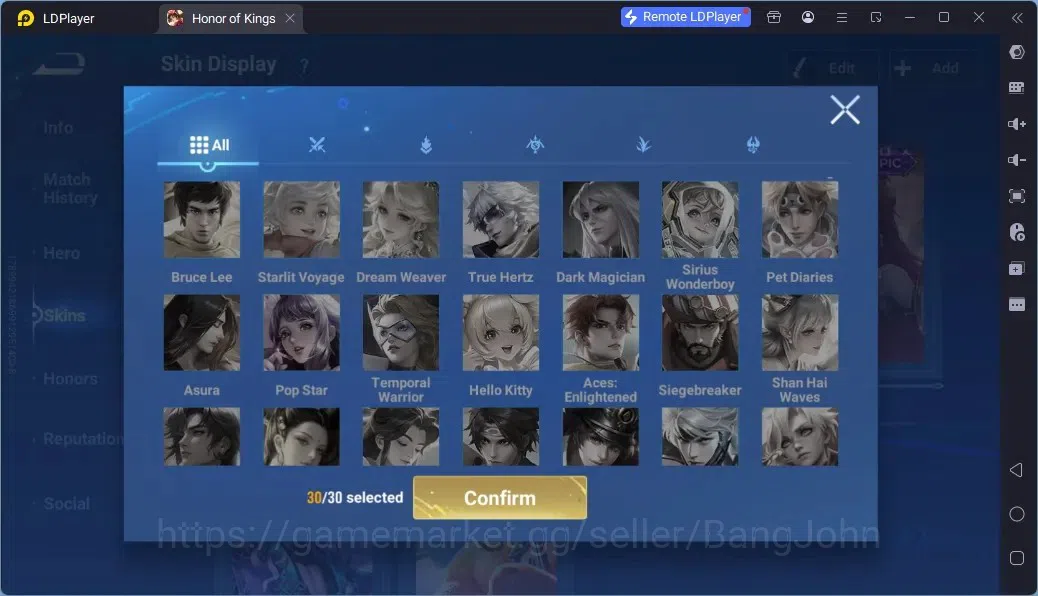 Honor of Kings Accounts Rare Skin Global |113H 244S|1Limbo|1LNY|GM 14