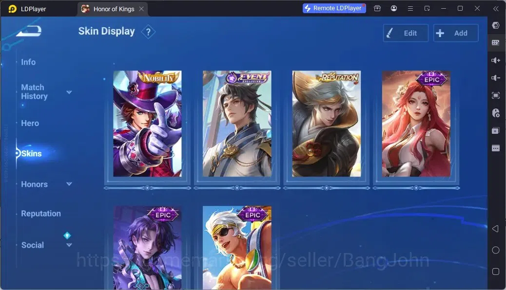 Honor of Kings Accounts Rare Skin Global |113H 244S|1Limbo|1LNY|GM 8