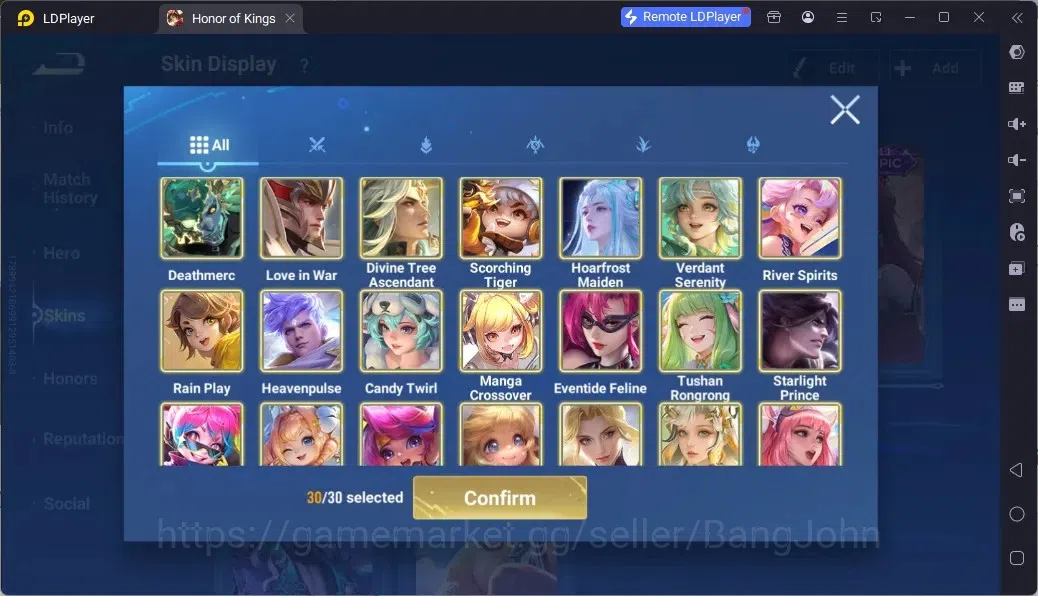 Honor of Kings Accounts Rare Skin Global |113H 244S|1Limbo|1LNY|GM 9
