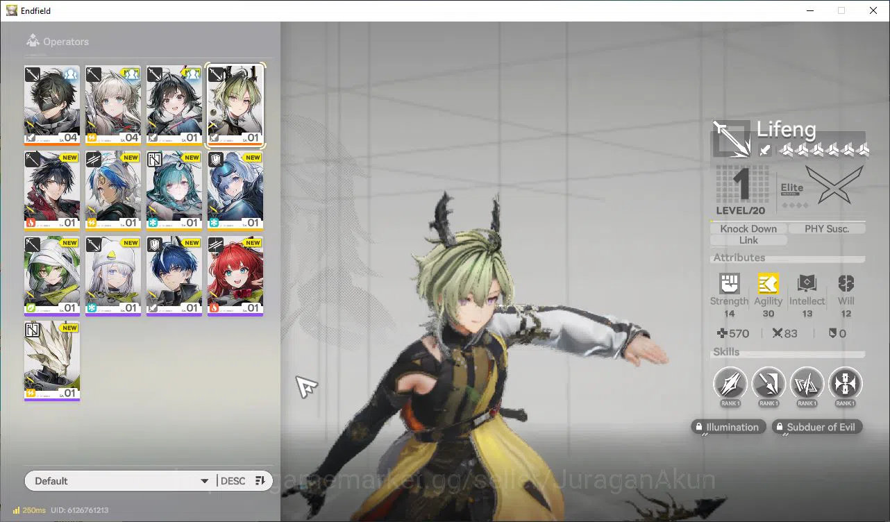 Arknights: Endfield Accounts NA/EU Lv2 |Starter|1700 Arsenal|1SSR (Lifeng)+6SR image 1