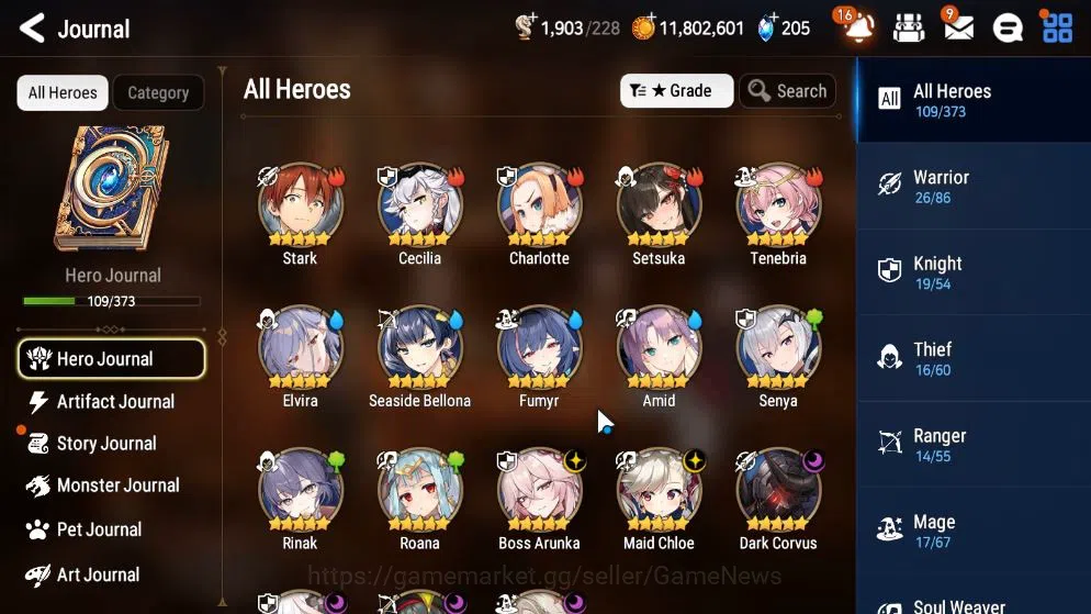 Epic Seven Accounts Mid-Tier ASIA Unverif|6 ML(BArunka,M Chloe,PC Flan,Har setti,Etc)+Stark,Rinak,Setsuka,Etc|27K 5
