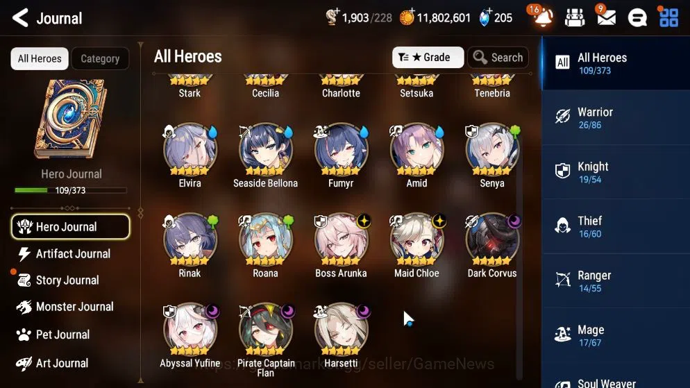 Epic Seven Accounts Mid-Tier ASIA Unverif|6 ML(BArunka,M Chloe,PC Flan,Har setti,Etc)+Stark,Rinak,Setsuka,Etc|27K 6