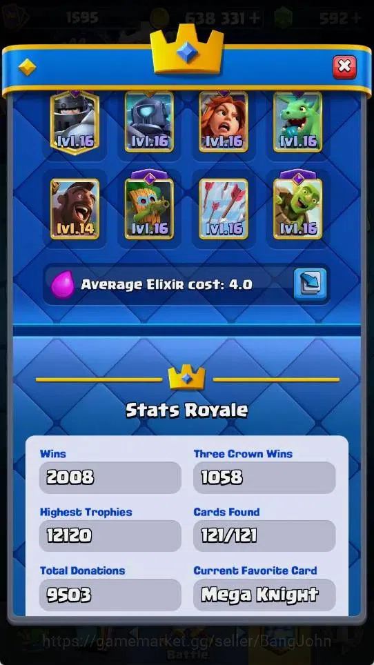 Clash Royale Accounts Mobile |KTL 15|Trophy 12068|5 Max L16 Cards|4 Hero image 20