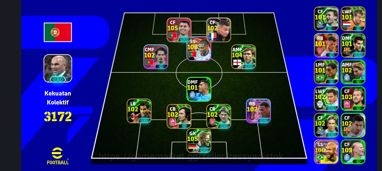 eFootball Accounts Legends & Iconic Players EFOOTBALL OLD META | PACK PORTUGAL OLD, PAUL SCHOLES,NEYMAR JR ST, T ALEXANDER 2