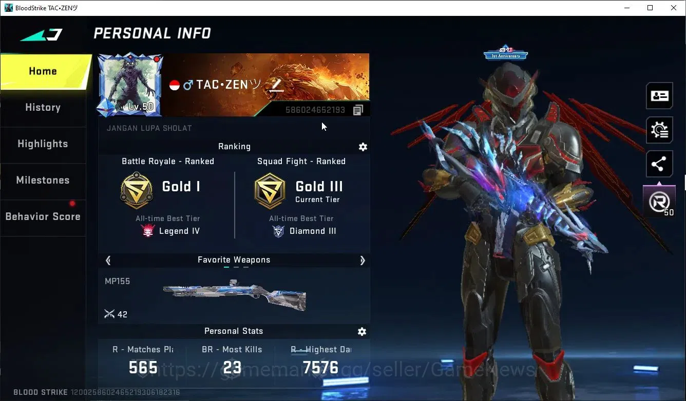 Blood Strike Accounts ASIA|ETERNAL Ethan-ALIENWALK+1 ULTRA [UZI-Catalyzm image 2