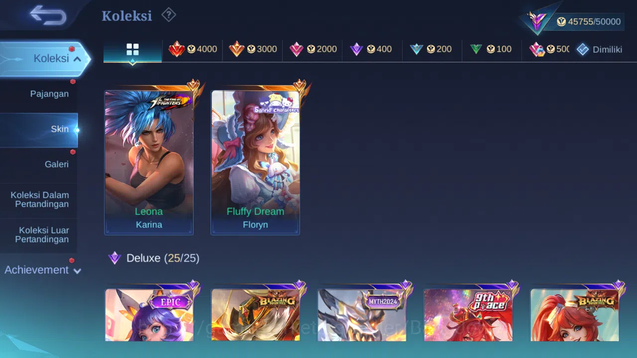 Mobile Legends: Bang Bang Accounts Others Hero 132 Skin 218 | KOF Karina | Sanrio Floryn | Lightborn Granger | Pace Cici 2