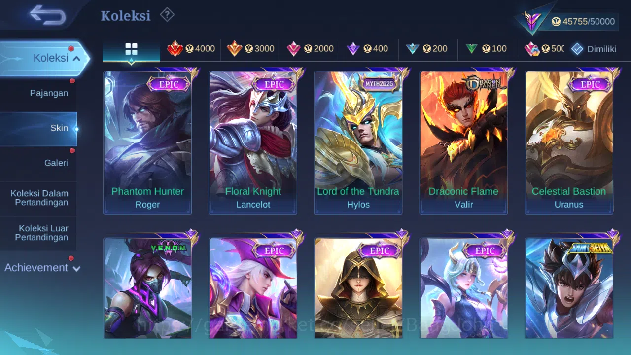 Mobile Legends: Bang Bang Accounts Others Hero 132 Skin 218 | KOF Karina | Sanrio Floryn | Lightborn Granger | Pace Cici 5