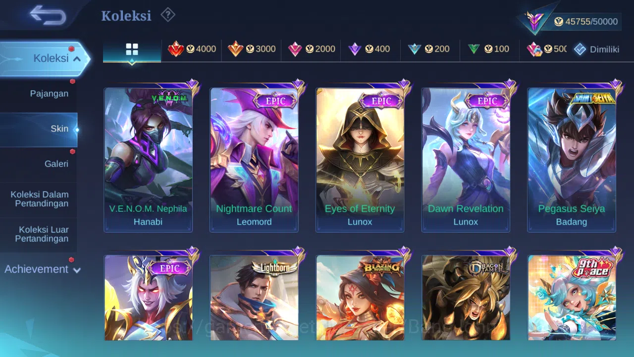 Mobile Legends: Bang Bang Accounts Others Hero 132 Skin 218 | KOF Karina | Sanrio Floryn | Lightborn Granger | Pace Cici 6