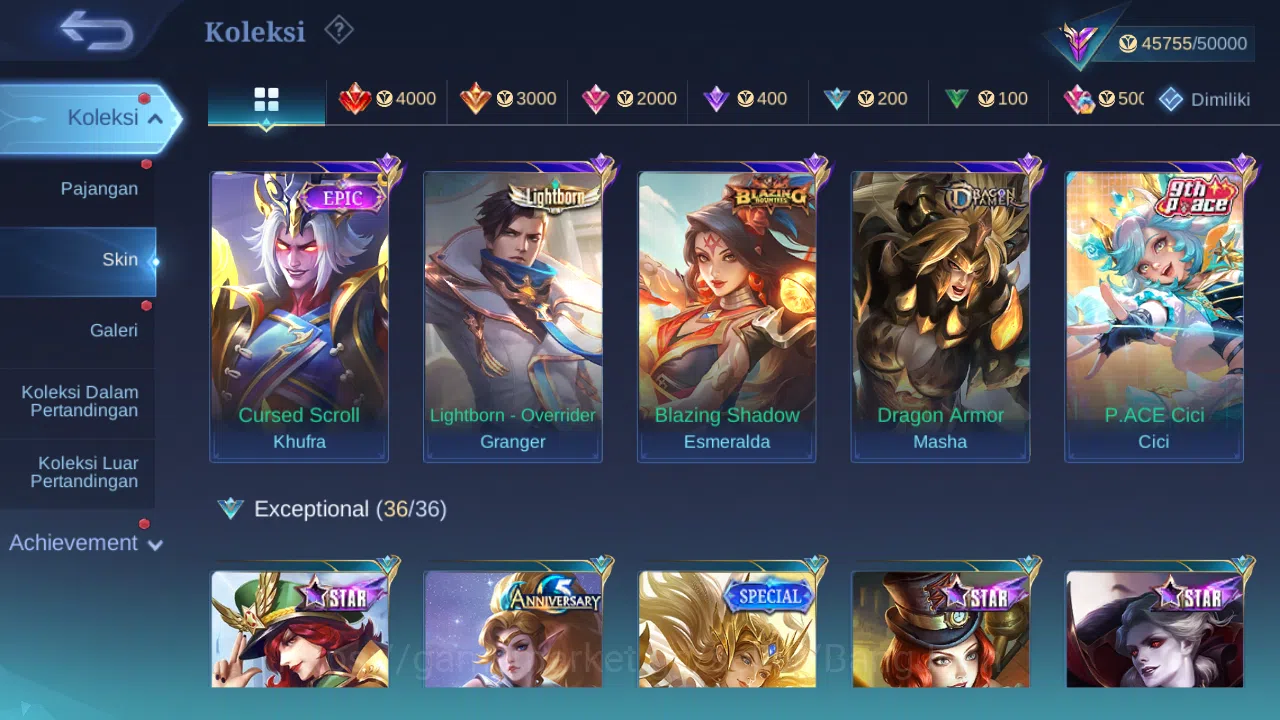 Mobile Legends: Bang Bang Accounts Others Hero 132 Skin 218 | KOF Karina | Sanrio Floryn | Lightborn Granger | Pace Cici 7