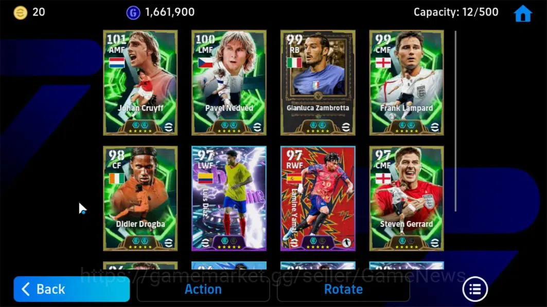 eFootball Accounts Android|Johan Cruyff,Pavel Nedved,GianLuca zambrot image 5
