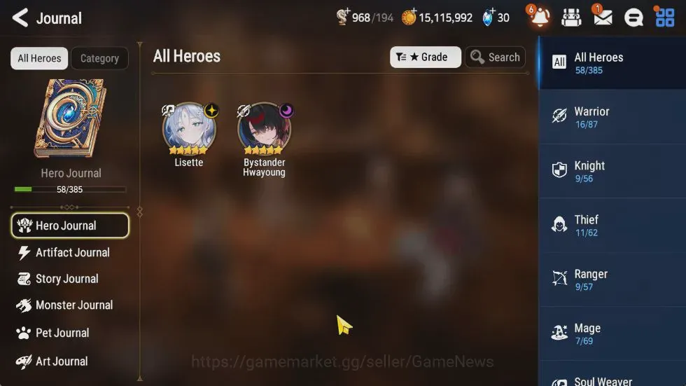 Epic Seven Accounts Mid-Tier GLOBAL UnVerif|New Era|2 ML(Lisete,BYSHwayung)+Vildred,Fene,Iseria,Landy,Etc|Poh ON|Abys F 1