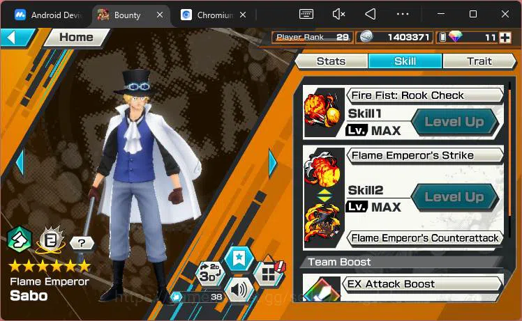 One Piece Bounty Rush Accounts Others GLOBAL|EX 8|PR 29| 2 Monkey D.Luffy,Flame Sabo,BP Kuzan,Rob Lucci,T5E 11